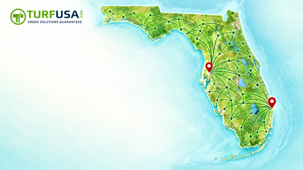 Florida delivery network connecting Turf USA locations in Tampa and Boca Raton
